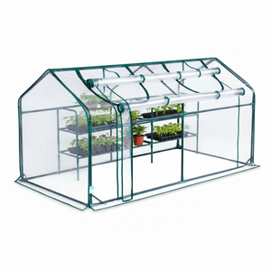 CONCETTA 4-Tier Mini & Portable Greenhouse with Wheels, Rust-Resistant Steel Frame, PVC Cover for Indoor or Outdoor Gardening