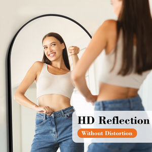 CONCETTA Arched Full Length Mirror, 65" x 24" Aluminum Alloy Freestanding Floor Mirror for Bedroom Entryway