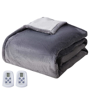 CONCETTA Heated Blanket, ETL Certificated Heating Electric Blanket with 10 Heat Levels, Machine Washable Winter Warmer with Over-Heat Protection, Grey