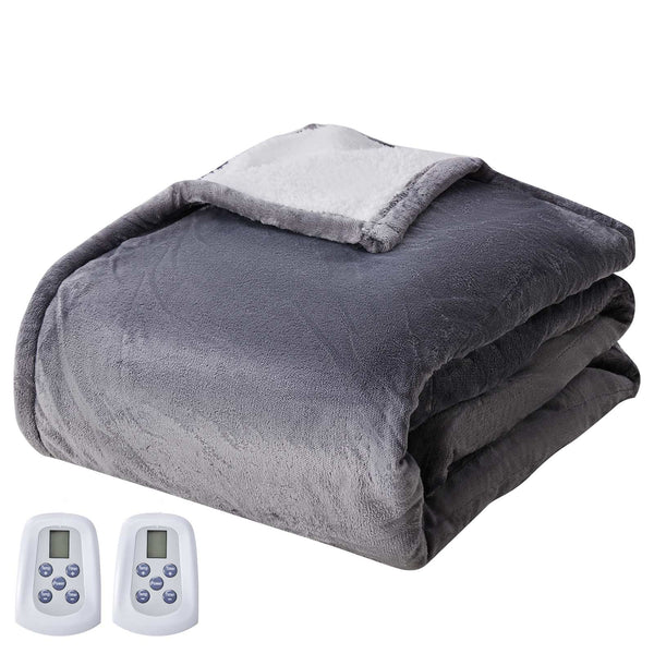 CONCETTA Heated Blanket, ETL Certificated Heating Electric Blanket with 10 Heat Levels, Machine Washable Winter Warmer with Over-Heat Protection, Grey