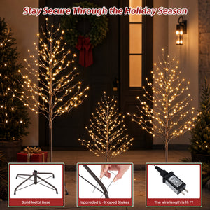CONCETTA Lighted Star Tree, Christmas Tree with Warm White LED Lights, Adjustable Branches for Indoor Outdoor Yard Porch Decor