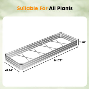 CONCETTA Galvanized Raised Garden Bed, Easy Assembly Outdoor Metal Planter Box, Rust-Resistant Steel Garden Bed for Vegetables, Flowers, Herbs