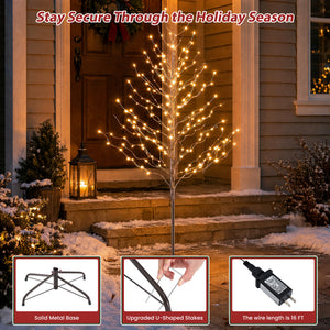 CONCETTA Lighted Star Tree, Christmas Tree with Warm White LED Lights, Adjustable Branches for Indoor Outdoor Yard Porch Decor