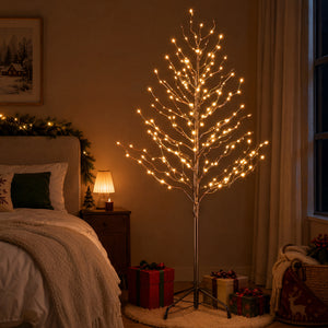 CONCETTA Lighted Star Tree, Christmas Tree with Warm White LED Lights, Adjustable Branches for Indoor Outdoor Yard Porch Decor