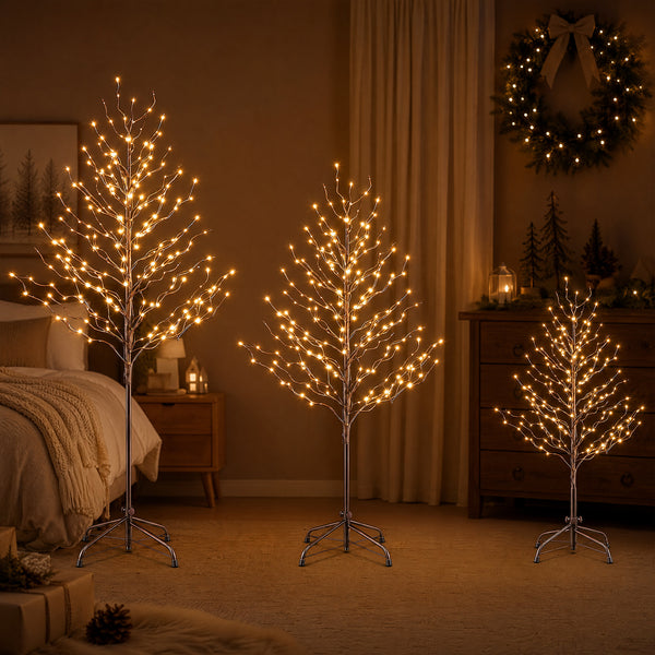 CONCETTA Lighted Star Tree, Christmas Tree with Warm White LED Lights, Adjustable Branches for Indoor Outdoor Yard Porch Decor