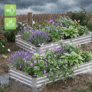 CONCETTA Galvanized Raised Garden Bed, Easy Assembly Outdoor Metal Planter Box, Rust-Resistant Steel Garden Bed for Vegetables, Flowers, Herbs