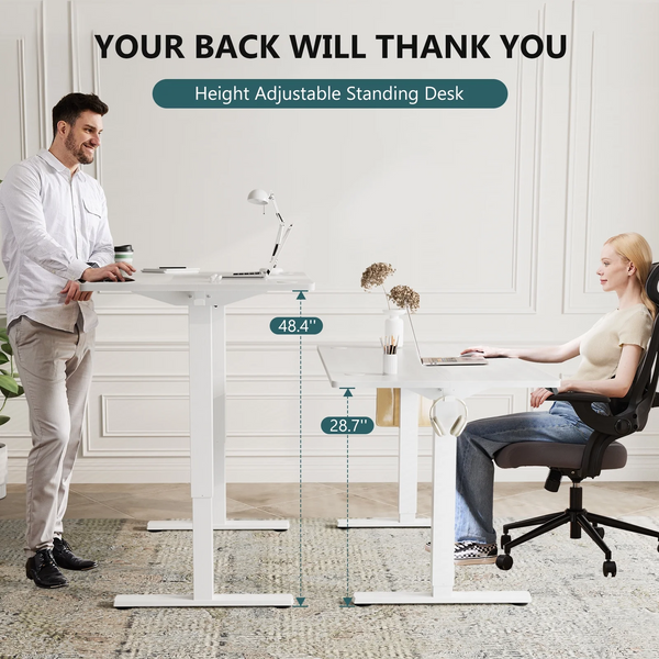 Electric Standing Desk, 64''x24'' Height Adjustable Desk, Home Office Desk with Electric Lift, Sit Stand Desk Workstation for Home Office, Oak