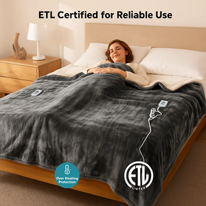 CONCETTA Heated Blanket Full Size, ETL Certificated Heating Electric Blanket with 10 Heat Levels, Machine Washable Winter Warmer with Over-Heat Protection