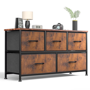 CONCETTA Dresser for Bedroom, Storage Drawers, Fabric Storage Tower with 5 Drawers