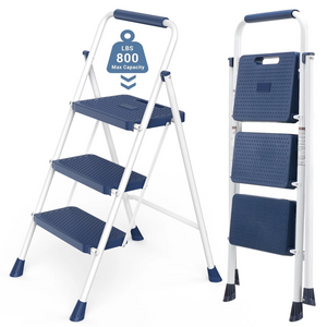 CONCETTA Step Ladder, Folding Step Stool with Anti-Slip Pedal, Lightweight Portable Ladder for Home, Workplace, 800lbs Capacit