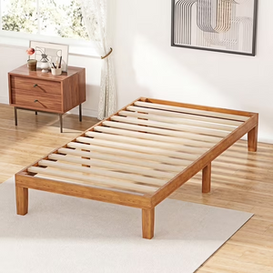 CONCETTA 12 inch Natural Pine Platform Bed Frame, Wood Slat Support, No Box Spring Required, Twin/Full/Queen/King Size
