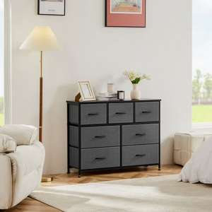 CONCETTA Dresser for Bedroom-with 7 Drawers, Chest Tower TV Stand,  Wooden Top for Living Room,  Bedroom, Closet