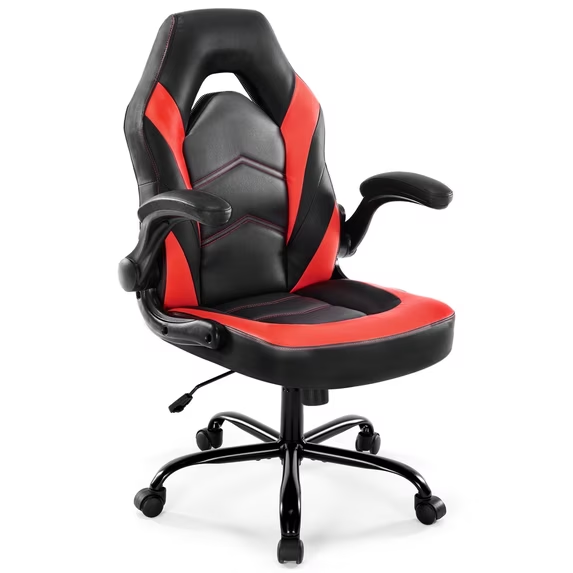 CONCETTA Ergonomic Leather Gaming Chair-Office Desk PU Leather Chair -up Armrests, Swivel Task Chair Adjustable Height for Adults Teens Kids