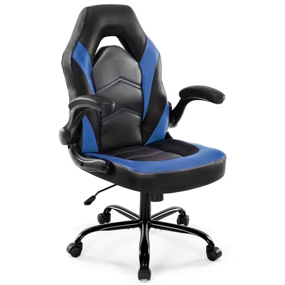 CONCETTA Ergonomic Leather Gaming Chair-Office Desk PU Leather Chair -up Armrests, Swivel Task Chair Adjustable Height for Adults Teens Kids
