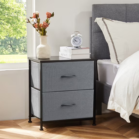 CONCETTA Nightstand Set - 2 Storage Drawers, Bedside Furniture End Table, Suitable for Living Room, Bedroom, Closet