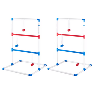 SHOUFTW Ladder Toss Game for Indoor & Outdoor Play, 6 Soft Rubber Bolos, Tangle-Free Ropes & Carry Case, Black