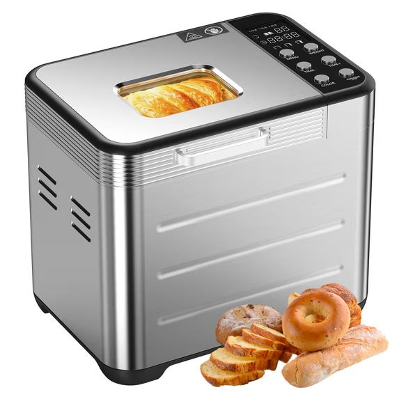 CONCETTA Automatic Bread Maker Machine, 20-in-1 Bread Machine with 2LB Capacity, 12H Delay Timer, Low Noise Operation, 3 Loaf Sizes & 3 Crust Colors for Homemade Bread Baking