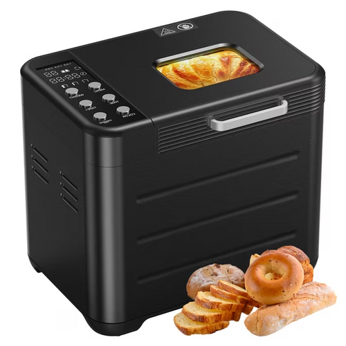 CONCETTA Automatic Bread Maker Machine, 20-in-1 Bread Machine with 2LB Capacity, 12H Delay Timer, Low Noise Operation, 3 Loaf Sizes & 3 Crust Colors for Homemade Bread Baking