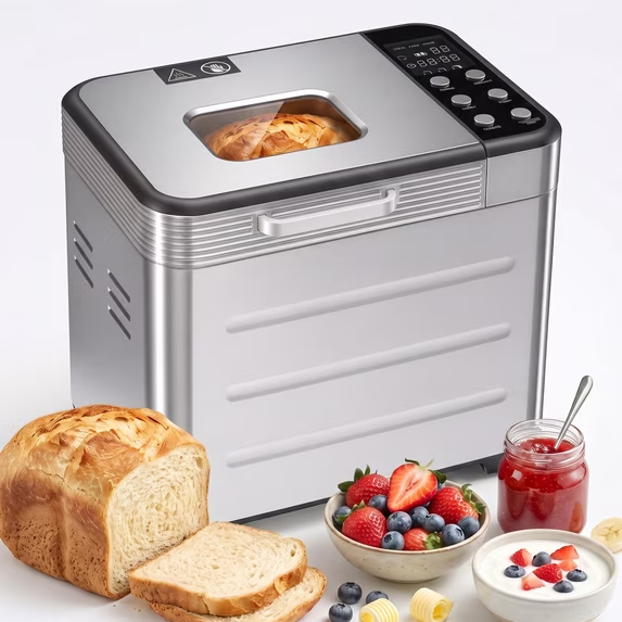 CONCETTA Bread Maker Machine with 12 Menu Options, 3 Loaf Sizes up to 2 lb, 3 Crust Settings, Removable Baking Pan & Kneading Paddle