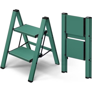 SHOUFTW 2 Step Ladder, Folding Step Stool, Anti-Slip, Lightweight Portable, 330 lbs Capacity for Home Kitchen Office