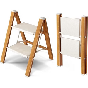 SHOUFTW 2 Step Ladder, Folding Step Stool, Anti-Slip, Lightweight Portable, 330 lbs Capacity for Home Kitchen Office