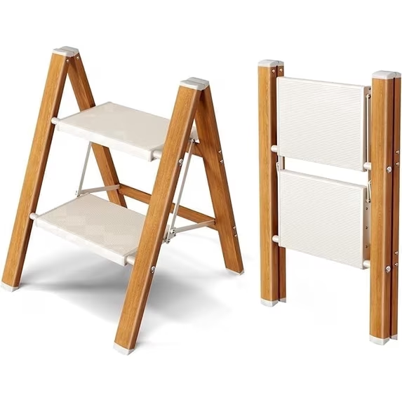 SHOUFTW 2 Step Ladder, Folding Step Stool, Anti-Slip, Lightweight Portable, 330 lbs Capacity for Home Kitchen Office
