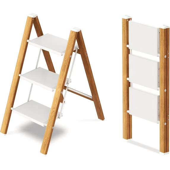SHOUFTW 2 Step Ladder, Folding Step Stool, Anti-Slip, Lightweight Portable, 330 lbs Capacity for Home Kitchen Office