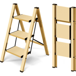 SHOUFTW 2 Step Ladder, Folding Step Stool, Anti-Slip, Lightweight Portable, 330 lbs Capacity for Home Kitchen Office