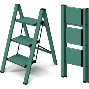 SHOUFTW 2 Step Ladder, Folding Step Stool, Anti-Slip, Lightweight Portable, 330 lbs Capacity for Home Kitchen Office