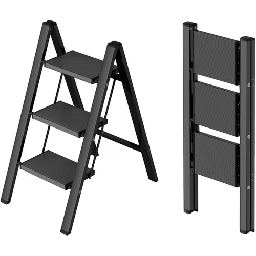 SHOUFTW 2 Step Ladder, Folding Step Stool, Anti-Slip, Lightweight Portable, 330 lbs Capacity for Home Kitchen Office
