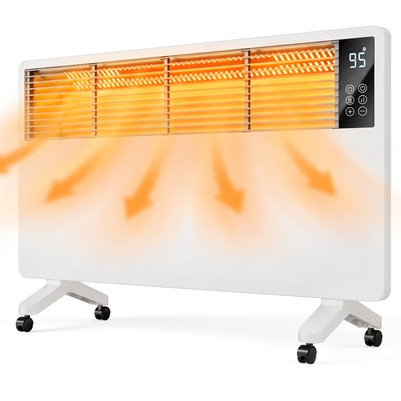 SHOUFTW 1500W Convection Space Heater, Wall Mount Heater with Thermostat & Remote,