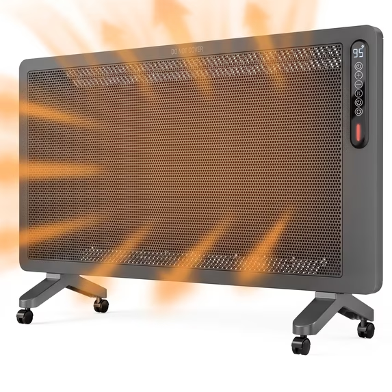 SHOUFTW 1500W Convection Space Heater, Wall Mount Heater with Thermostat & Remote,