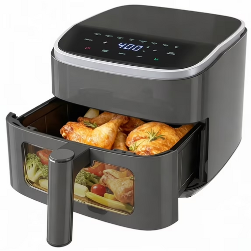 SHOUFTW 4QT Compact Air Fryer, 4-in-1 Crisp, Roast, Reheat & Dehydrate, Easy-Clean Dishwasher-Safe Parts