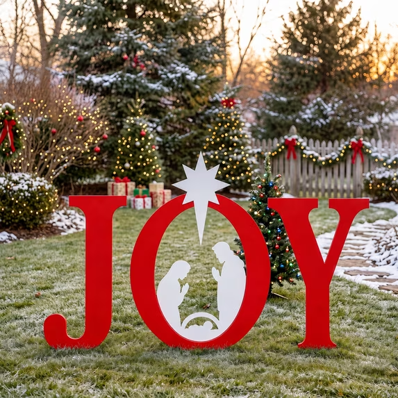 CONCETTA Outdoor JOY Christmas Nativity Decoration for Yard