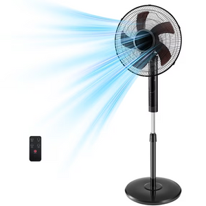 CONCETTA Pedestal Fan with Remote, 15H Timer Standing Floor Fan, 3 Speeds, 3 Modes, 80° Oscillation