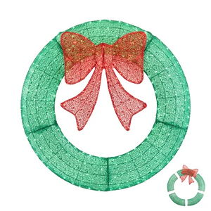 CONCETTA 48 in Pre-Lit Christmas Wreath with 315 LED Lights for Door, Wall, Indoor or Outdoor Holiday Decoration