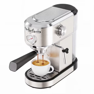 CONCETTA Espresso Machine, 12 Bar Compact Espresso Maker with Milk Frothing Steam Wand, 34 oz Removable Water Tank, Single and Double Shot, Stainless Steel, Silver