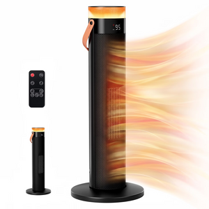 SHOUFTW 25 Inch LED Tower Space Heater, 1500W Portable Electric Heater with Remote Control, 15H Timer, 60° Oscillation, Child Lock, Overheat & Tip-Over Protection for Bedroom Office Indoor Use