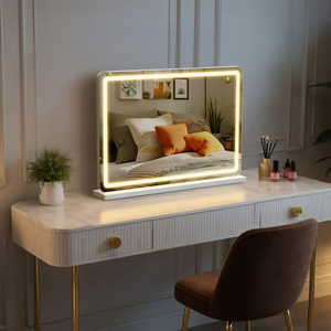 CONCETTA Makeup Mirror with Lights Tabletop, Aluminum Alloy Frame and USB Charging Support, White