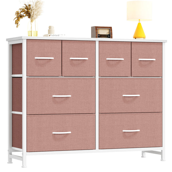 CONCETTA 8-Drawer Fabric Dresser, Wide Chest of Drawers, TV Stand for Bedroom, Living Room