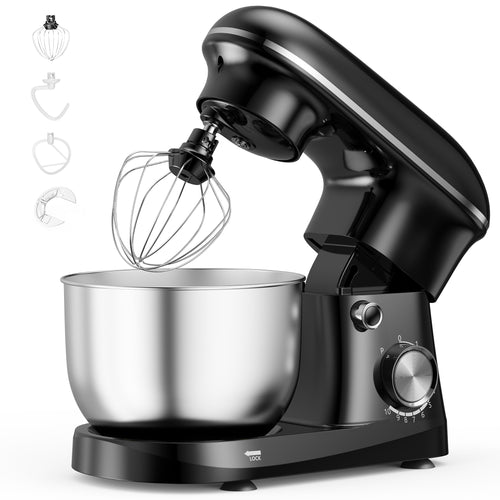 CONCETTA Kitchen Stand Mixer, 10 Speed Settings, Safety Protection Features, Comes with Egg Whisk, Dough Hook, Flat Beater