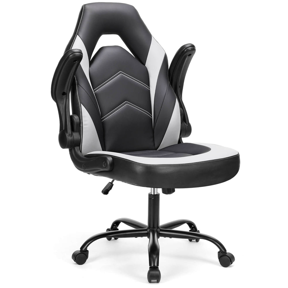 CONCETTA Ergonomic Leather Gaming Chair-Office Desk PU Leather Chair -up Armrests, Swivel Task Chair Adjustable Height for Adults Teens Kids