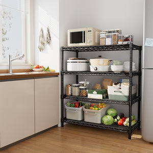 Metal Wire Storage Rack, Heavy-Duty Shelving Unit for Kitchen and Bathroom Organization