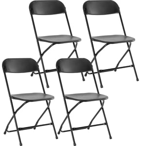 CONCETTA Plastic Folding Chairs Set, 330LB Load Capacity Lightweight for Indoor