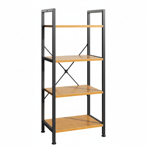 CONCETTA Bookshelf Small Industrial Storage Shelf & Shelves, Metal Bookcase for Home Office, Living Room, Bedroom