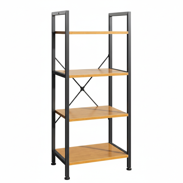CONCETTA Bookshelf Small Industrial Storage Shelf & Shelves, Metal Bookcase for Home Office, Living Room, Bedroom