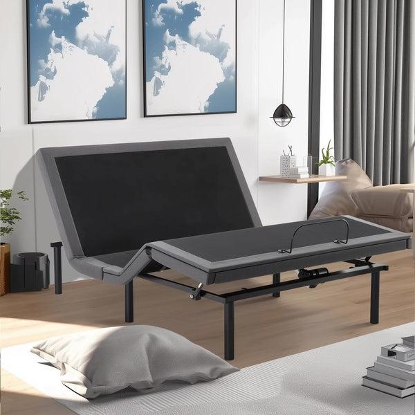 JOINSUN Adjustable Bed Frame, Individually Tilting Head and Foot with 2 USB Ports, Wireless Remote, Quiet Motor