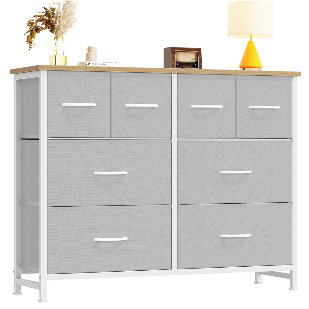 CONCETTA 8-Drawer Fabric Dresser, Wide Chest of Drawers, TV Stand for Bedroom, Living Room