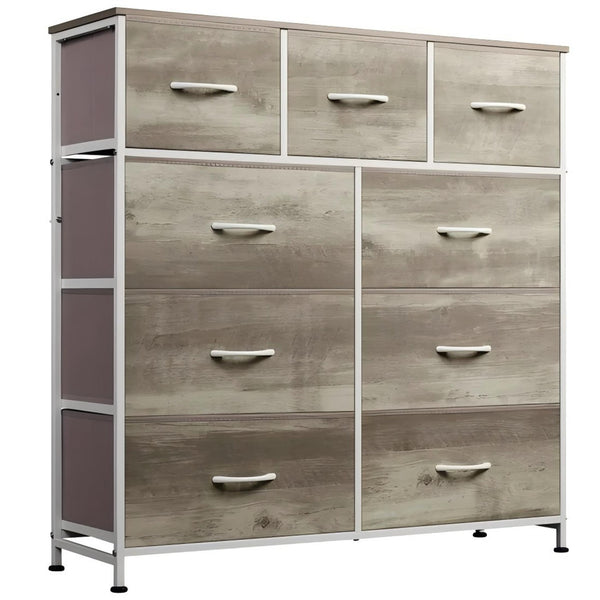 CONCETTA 9-Drawer Fabric Dresser, TV Cabinet Sideboard, Storage Organizer Cabinet for Living Room, Bedroom, Office