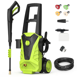 Electric Pressure Washer , Power Washer with 6 Nozzles & Foam Cannon for Window, Fence, Patio, Driveway Cleaning，2.0 GPM
